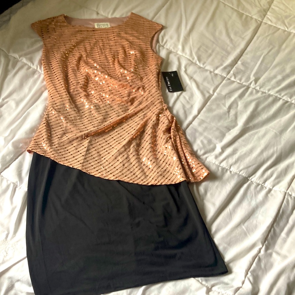 Womens small rose gold and balck dress